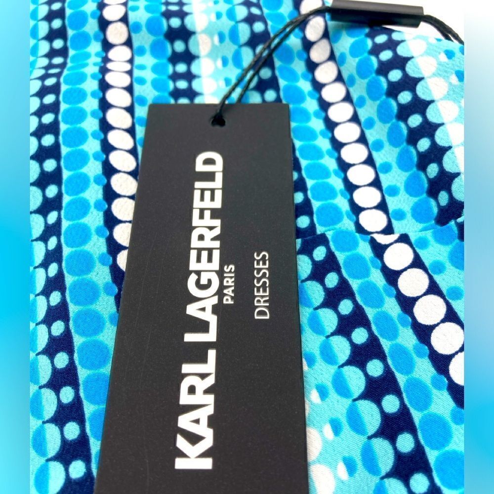 NWT Karl Lagerfeld Paris Torquoise Maxi Dress Size 6 - Picture 10 of 11